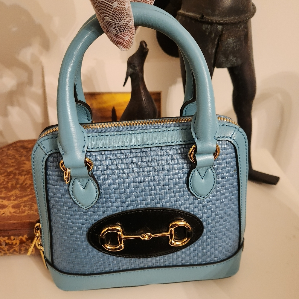 Gucci MINI HORSEBIT 1955 HANDBAG IN BLEU